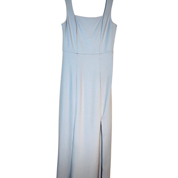 NWOT Show Me Your Mumu Small Light Blue Maxi Square Neckline Front Slit Flowy - Picture 12 of 14
